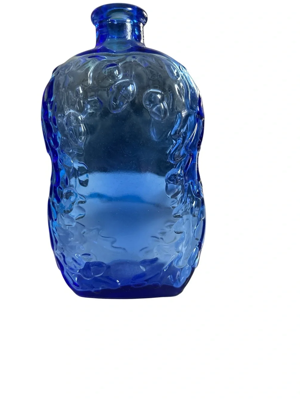 Vintage Cobalt Blue Glass Bottle Stamped Canada – Embossed Acorn & Oak Leaf